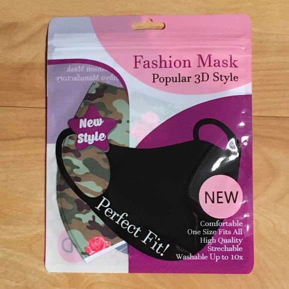 One CAMO & ROSES washable stretch adult mask - Picture 3 of 4